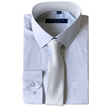 Cargar imagen en el visor de la galería, Perry Ellis Boys Dress Shirts w White Tie Solid Shirts w Colored Tie