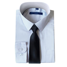 Cargar imagen en el visor de la galería, Perry Ellis Boys Dress Shirts w Mid Grey Tie Solid Shirts w Colored Tie