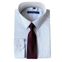 Cargar imagen en el visor de la galería, Perry Ellis Boys Dress Shirts w Burgundy Tie Solid Shirts w Colored Tie
