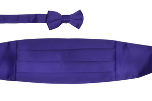 Men's Satin Cummerbund Set With Matching Bowtie