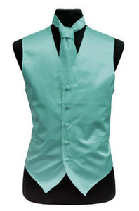 Men's Satin Vests With Matching Necktie