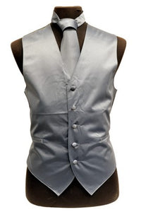 Men's Satin Vests With Matching Necktie