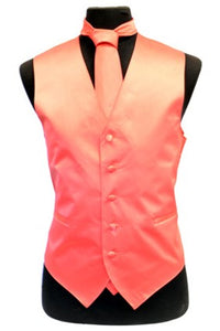 Men's Satin Vests With Matching Necktie