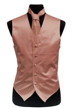 Cargar imagen en el visor de la galería, Men&#39;s Satin Vests With Matching Necktie