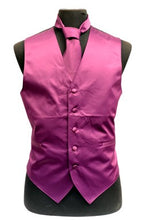 Cargar imagen en el visor de la galería, Men&#39;s Satin Vests With Matching Necktie