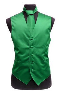 Men's Satin Vests With Matching Necktie