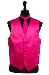 Men's Satin Vests With Matching Necktie