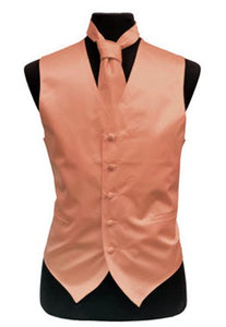 Men's Satin Vests With Matching Necktie