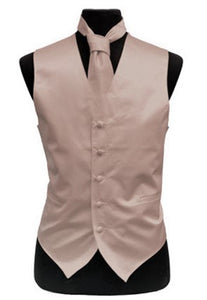 Men's Satin Vests With Matching Necktie