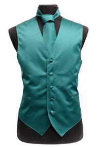 Men's Satin Vests With Matching Necktie