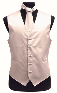 Men's Satin Vests With Matching Necktie