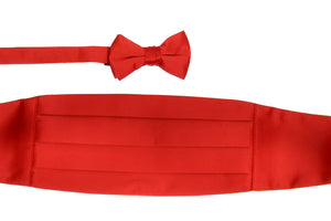 Men's Satin Cummerbund Set With Matching Bowtie