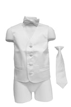 Cargar imagen en el visor de la galería, Boy&#39;s Satin Vest With Matching Necktie &amp; Bowtie